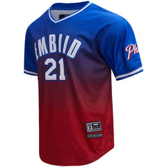 Joel Embiid Philadelphia 76ers Post Ombre Name & Number T-Shirt Royal/Red