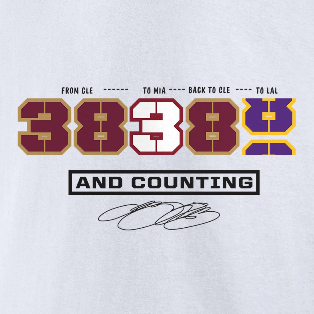 LeBron James NBA All-Time Scoring Record Split Points T-Shirt White outlet