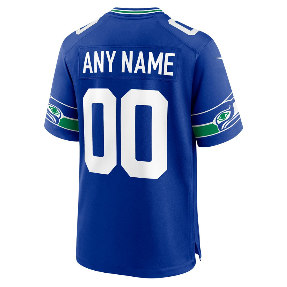 Seattle Seahawks Throwback Custom Jersey - Royal Jerseys