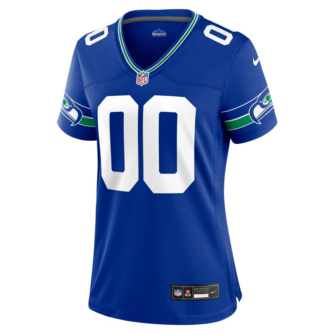 Seattle Seahawks Women's Throwback Custom Jersey - Royal Jerseys