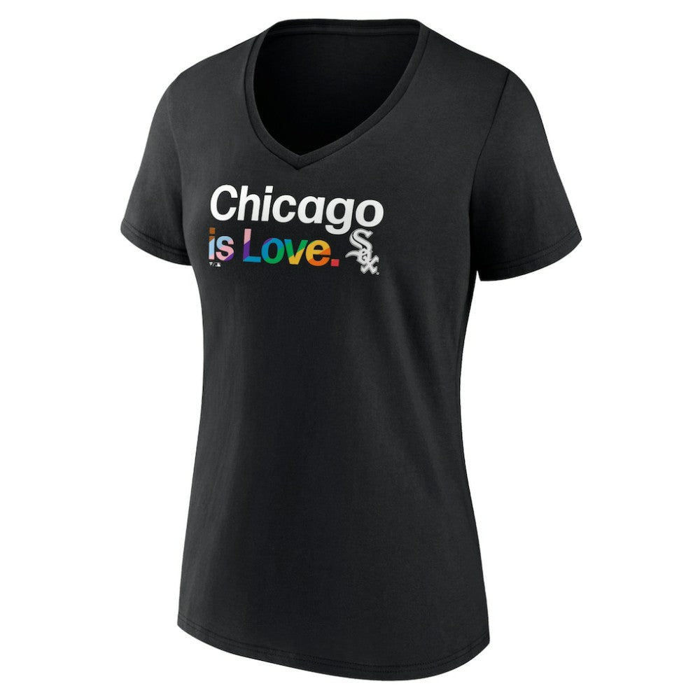 Chicago White Sox Women's City Pride V-Neck T-Shirt - Black T-shirts