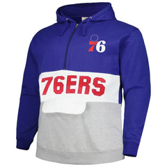 Philadelphia 76ers Big & Tall Anorak Half-Zip Hoodie Royal - Fanatics