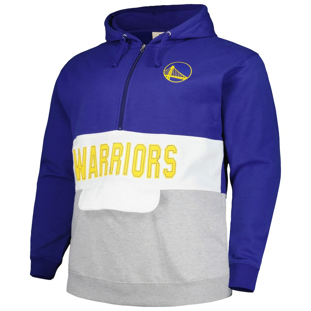 Golden State Warriors Big & Tall Anorak Half-Zip Hoodie Royal - Fanatics
