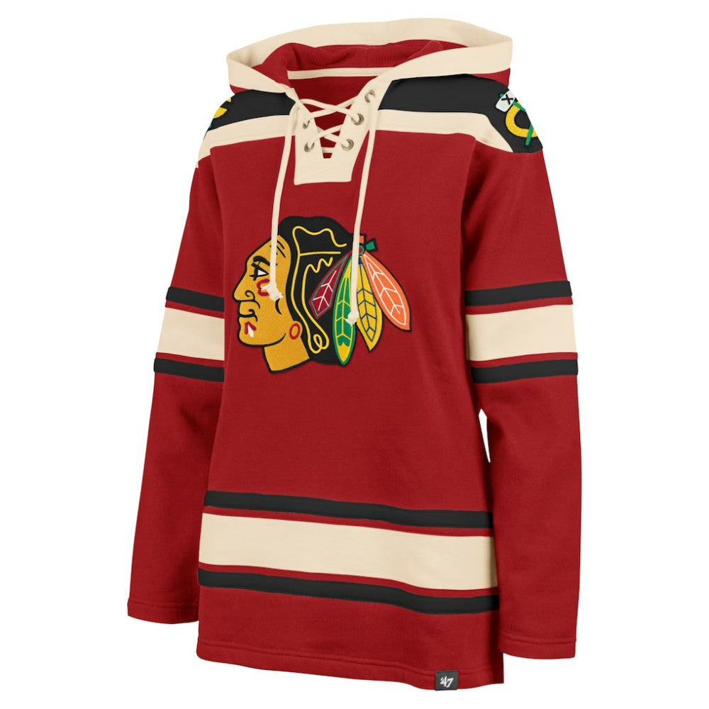 Chicago Blackhawks '47 Women's Superior Lacer Pullover Hoodie - Red | US 5351050