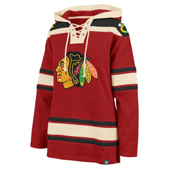 Chicago Blackhawks '47 Women's Superior Lacer Pullover Hoodie - Red | US 5351050