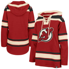 New Jersey Devils '47 Women's Superior Lacer Pullover Hoodie - Red | US 5351057