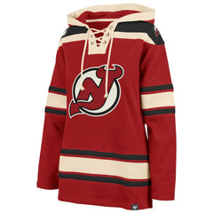 New Jersey Devils '47 Women's Superior Lacer Pullover Hoodie - Red | US 5351057