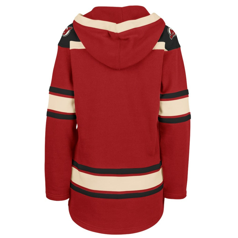 New Jersey Devils '47 Women's Superior Lacer Pullover Hoodie - Red | US 5351057