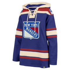 New York Rangers '47 Women's Superior Lacer Pullover Hoodie - Blue | US 5351059