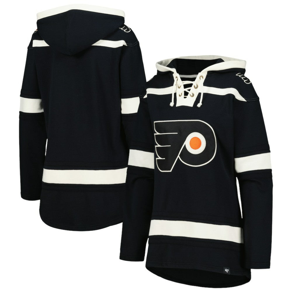 Philadelphia Flyers '47 Women's Superior Lacer Pullover Hoodie - Black | US 5351060