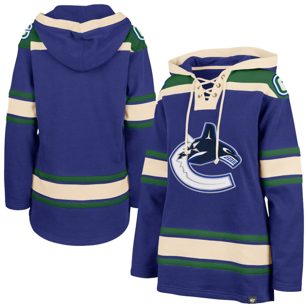 Vancouver Canucks '47 Women's Superior Lacer Pullover Hoodie - Blue | US 5351065