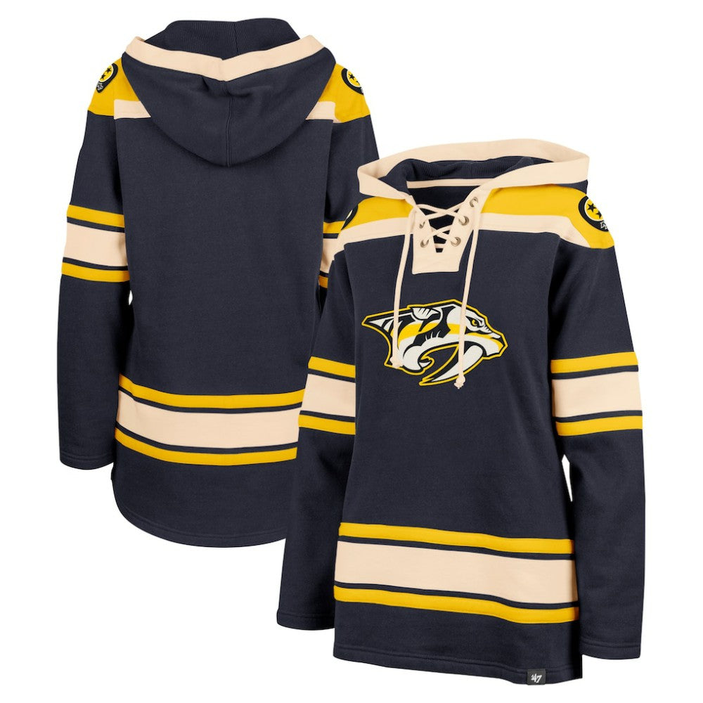 Nashville Predators '47 Women's Superior Lacer Pullover Hoodie - Navy | US 5351075
