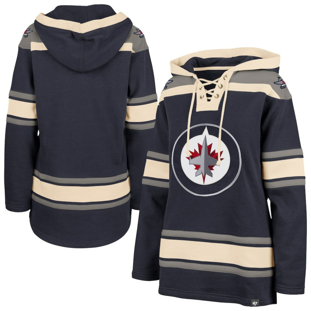 Winnipeg Jets '47 Women's Superior Lacer Pullover Hoodie - Navy | US 5351078