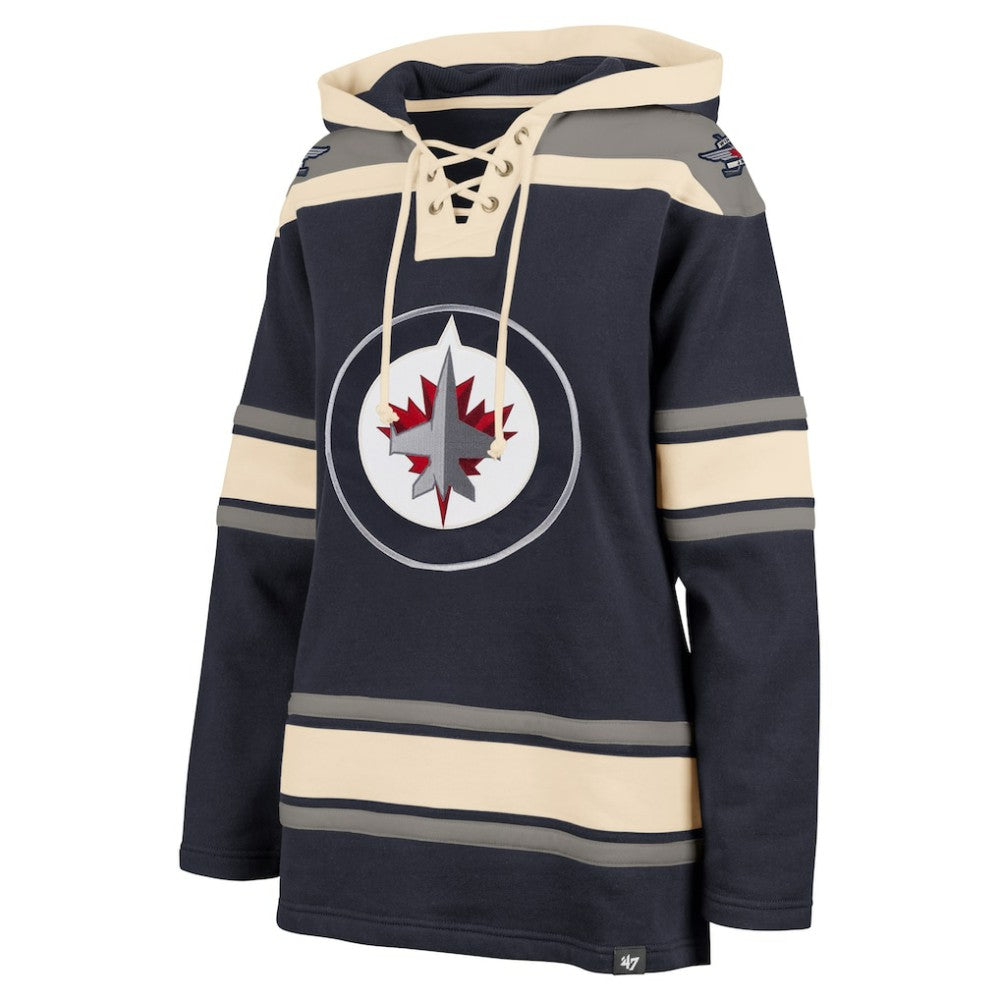 Winnipeg Jets '47 Women's Superior Lacer Pullover Hoodie - Navy | US 5351078