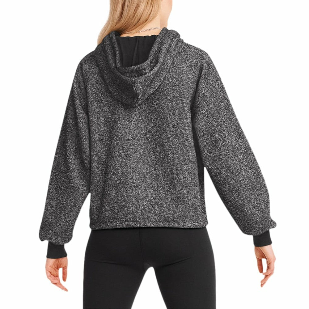 Atlanta Braves DKNY Sport Women's Debbie Dolman Raglan Pullover Hoodie - Black Hoodies
