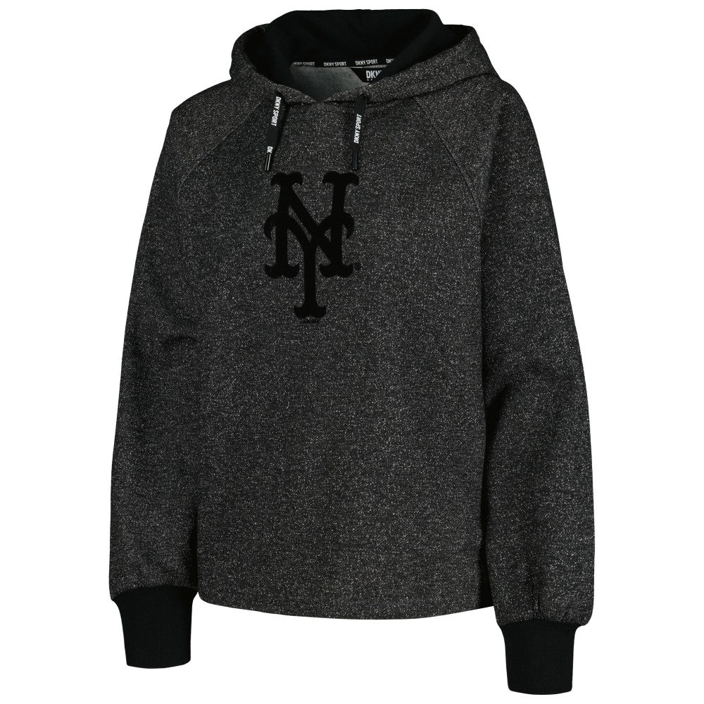 New York Mets DKNY Sport Women's Debbie Dolman Raglan Pullover Hoodie - Black Hoodies