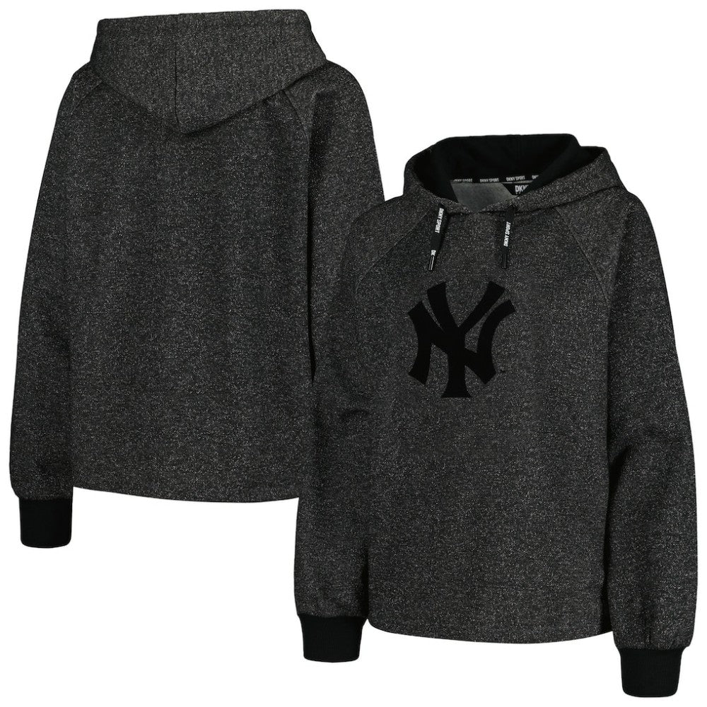 New York Yankees DKNY Sport Women's Debbie Dolman Raglan Pullover Hoodie - Black Hoodies