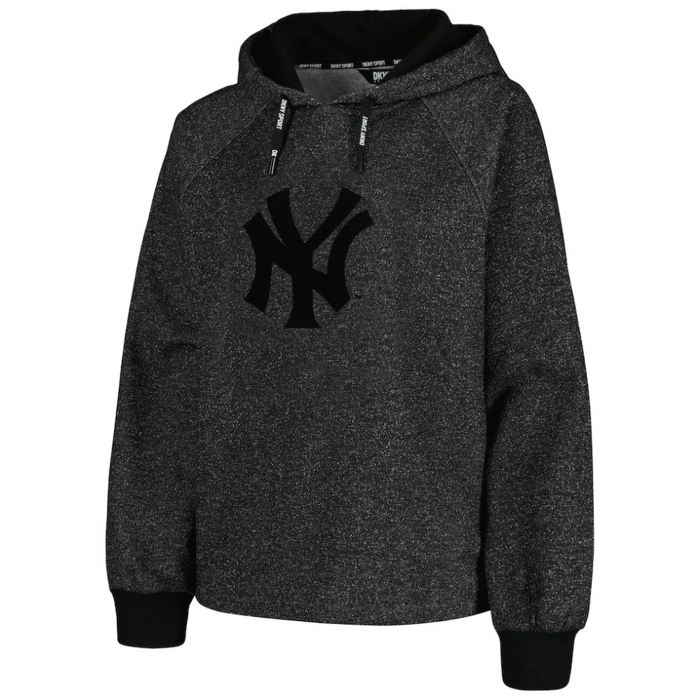 New York Yankees DKNY Sport Women's Debbie Dolman Raglan Pullover Hoodie - Black Hoodies