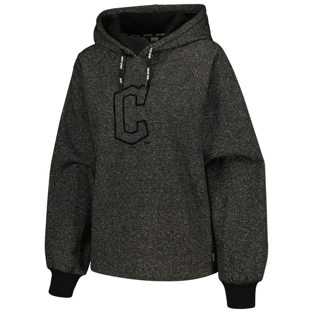 Cleveland Guardians DKNY Sport Women's Debbie Dolman Raglan Pullover Hoodie - Black Hoodies