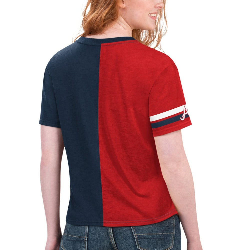 Atlanta Braves Starter Women's Power Move T-Shirt - Navy/Red T-shirts