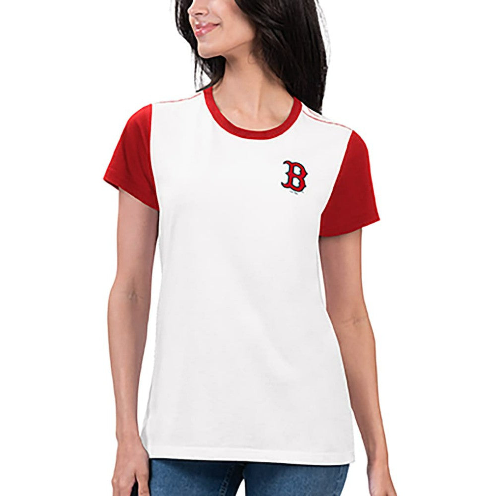 Boston Red Sox G-III 4Her by Carl Banks Women's Illustration Ringer T-Shirt - White T-shirts