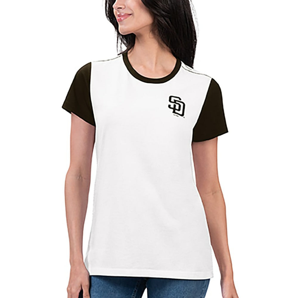San Diego Padres G-III 4Her by Carl Banks Women's Illustration Ringer T-Shirt - White T-shirts