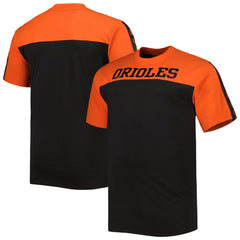 Baltimore Orioles Big & Tall Yoke Knit T-Shirt - Orange/Black T-shirts