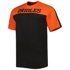 Baltimore Orioles Big & Tall Yoke Knit T-Shirt - Orange/Black T-shirts