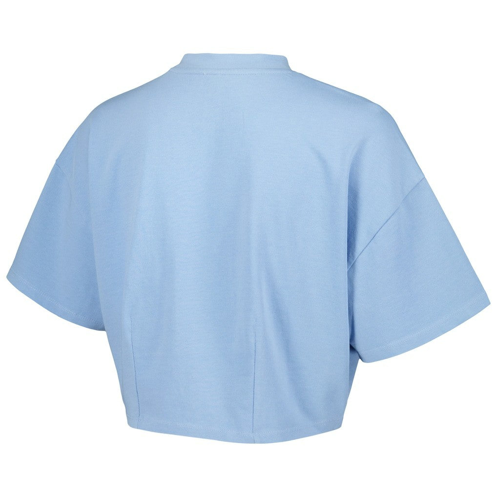 Philadelphia 76ers Lusso Women's Nola Faded Tonal Cropped T-Shirt Light Blue