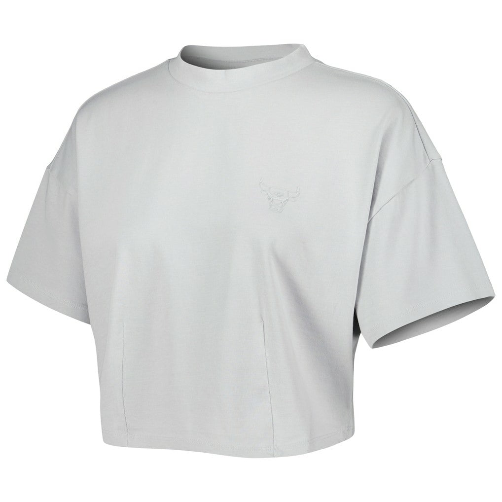 Chicago Bulls Lusso Women's Nola Faded Tonal Cropped T-Shirt Gray
