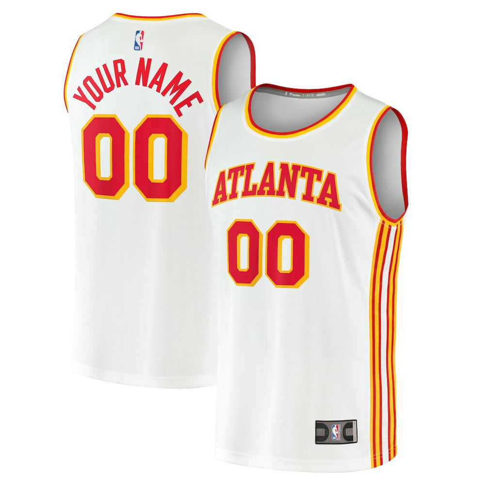 Atlanta Hawks Youth Fast Break Replica Custom Jersey Association Edition White - Fanatics