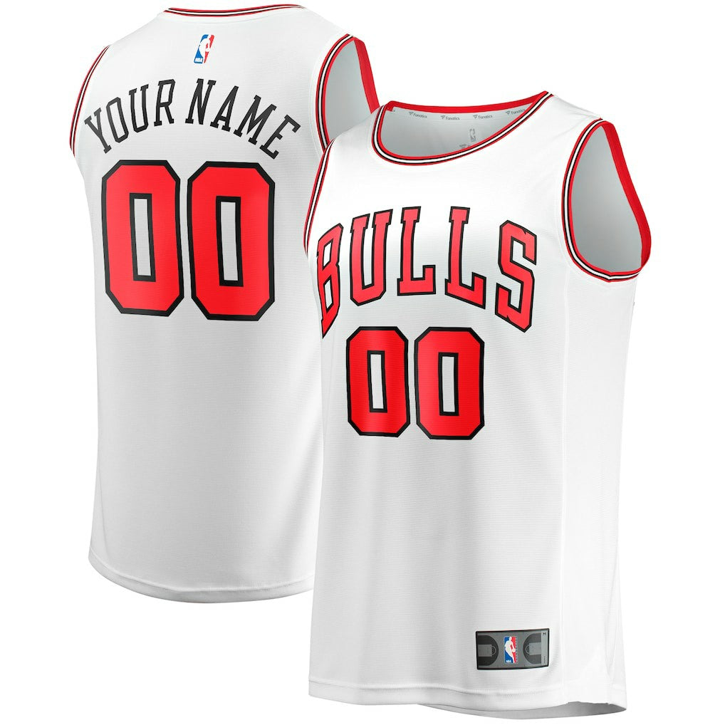 Chicago Bulls Youth Fast Break Replica Custom Jersey Association Editi- White - Fanatics