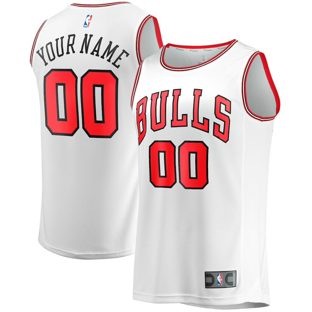 Chicago Bulls Youth Fast Break Replica Custom Jersey Association Editi- White - Fanatics