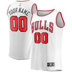 Chicago Bulls Youth Fast Break Replica Custom Jersey Association Editi- White - Fanatics
