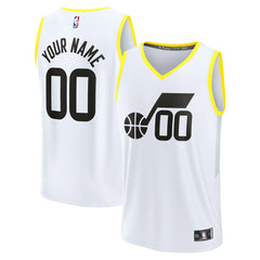 Utah Jazz Youth Fast Break Replica Custom Jersey Association Edition White - Fanatics