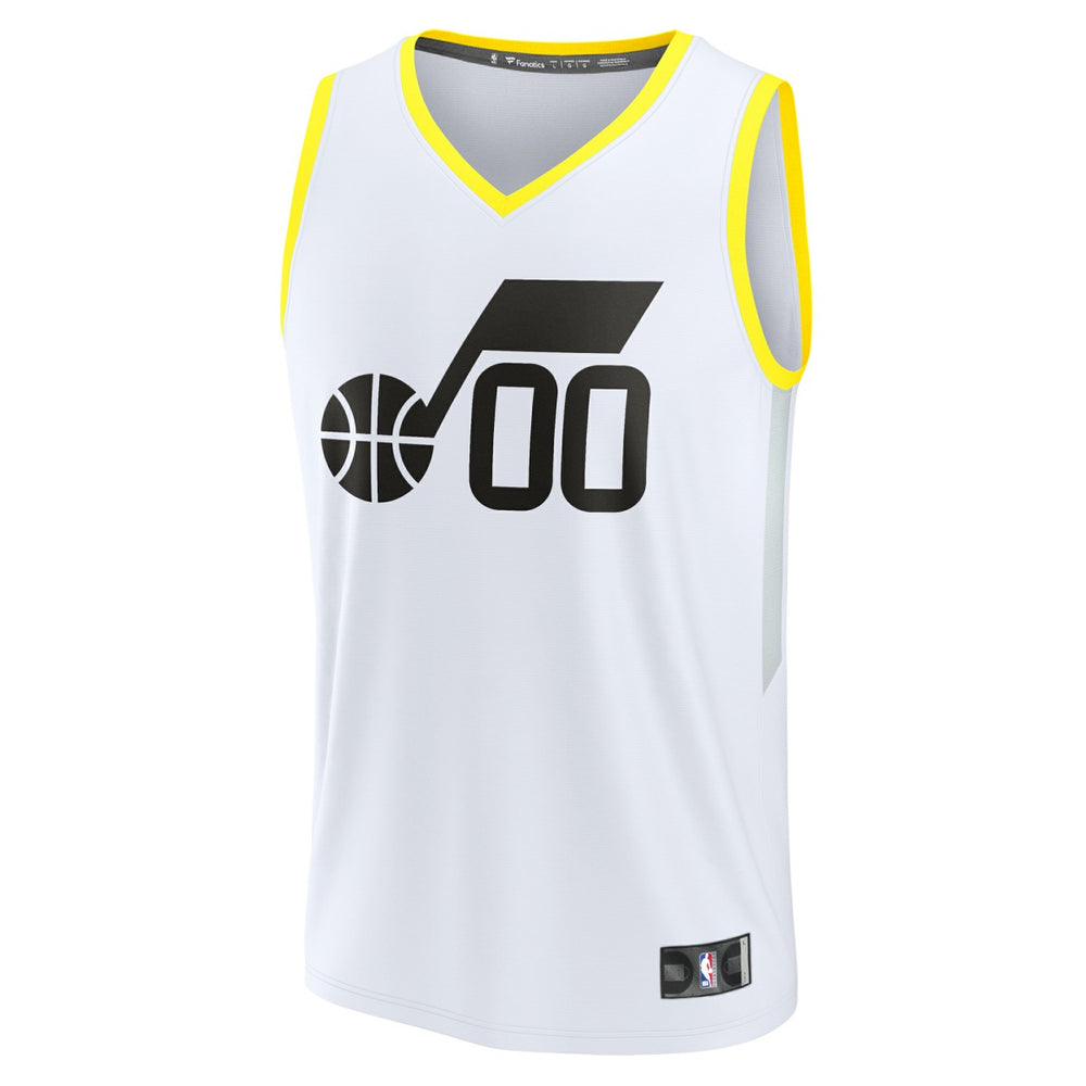 Utah Jazz Youth Fast Break Replica Custom Jersey Association Edition White - Fanatics