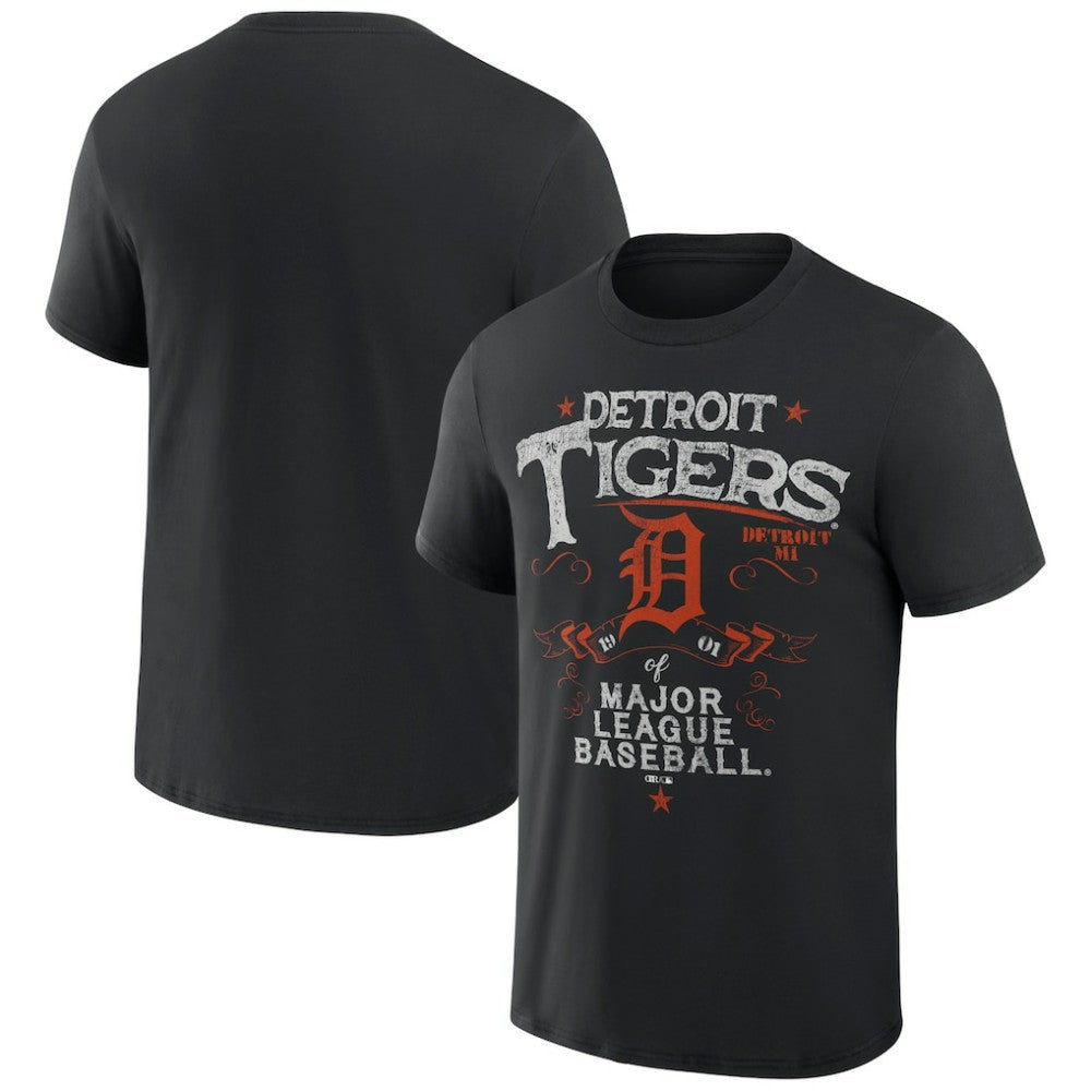 Detroit Tigers Darius Rucker Collection by Fanatics Beach Splatter T-Shirt - Black T-shirts