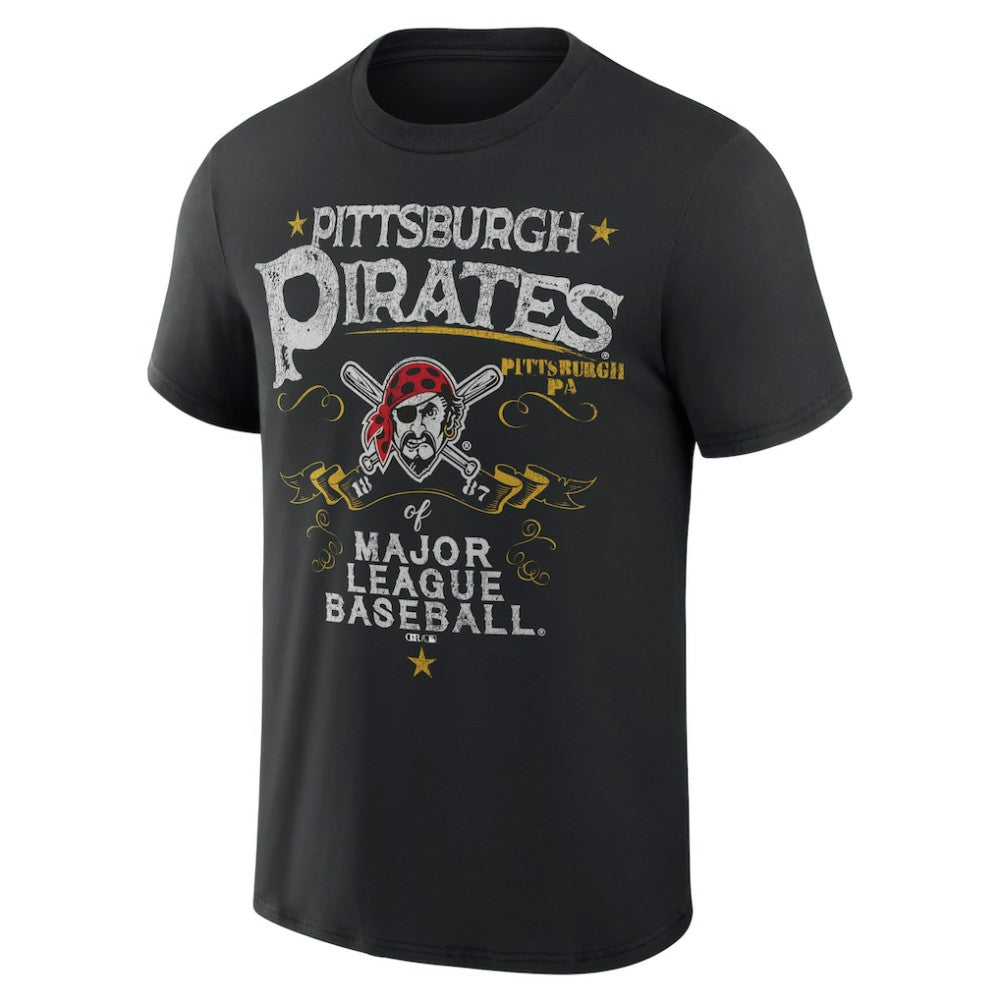 Pittsburgh Pirates Darius Rucker Collection by Fanatics Beach Splatter T-Shirt - Black T-shirts