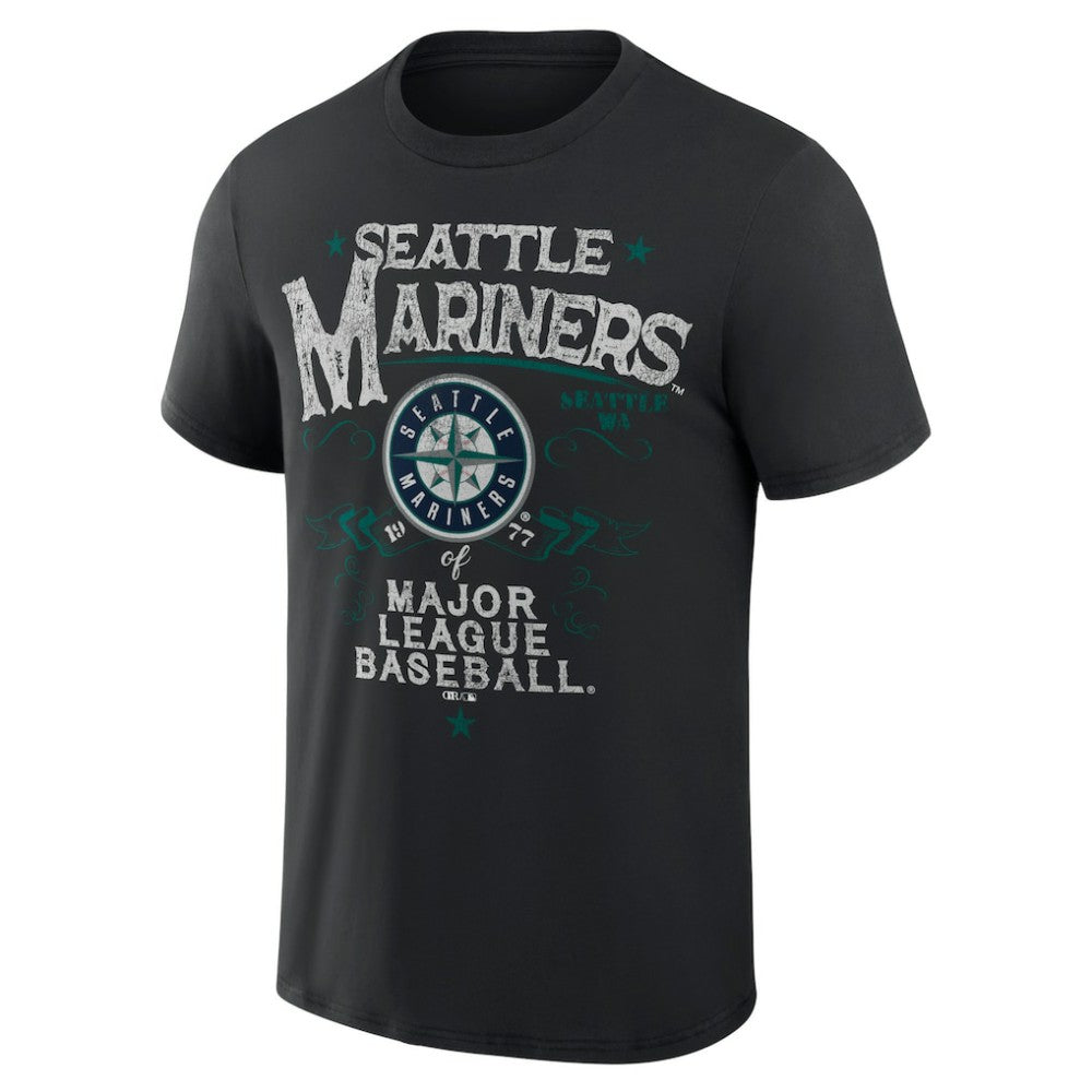 Seattle Mariners Darius Rucker Collection by Fanatics Beach Splatter T-Shirt - Black T-shirts
