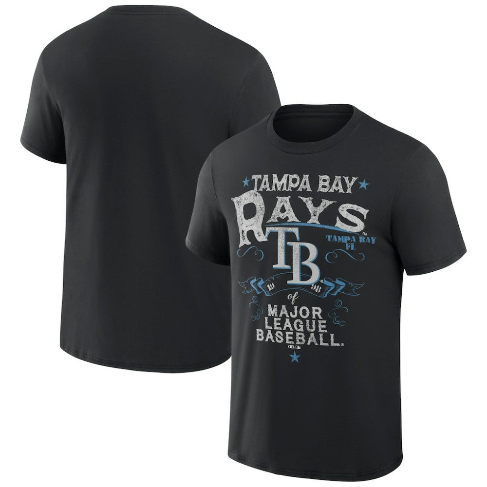 Tampa Bay Rays Darius Rucker Collection by Fanatics Beach Splatter T-Shirt - Black T-shirts