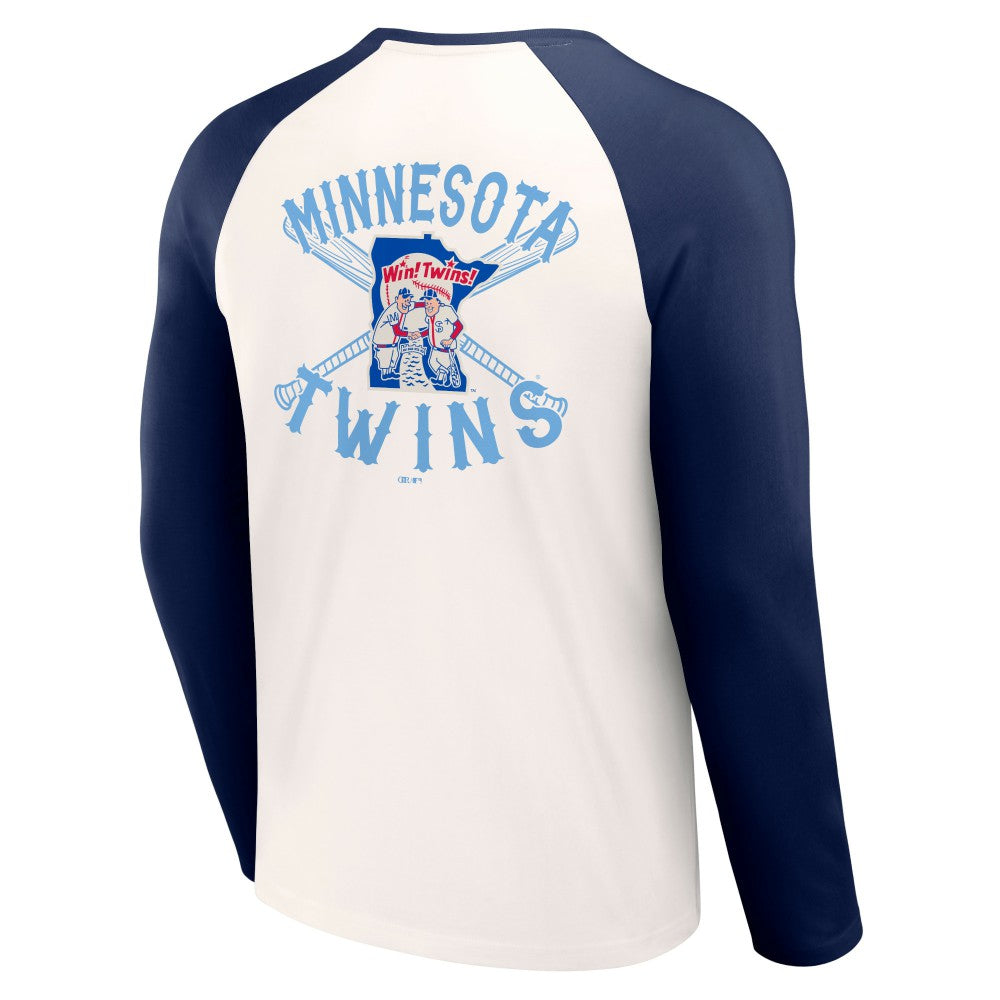 Minnesota Twins Darius Rucker Collection by Fanatics Team Color Raglan T-Shirt - White/Navy T-shirts