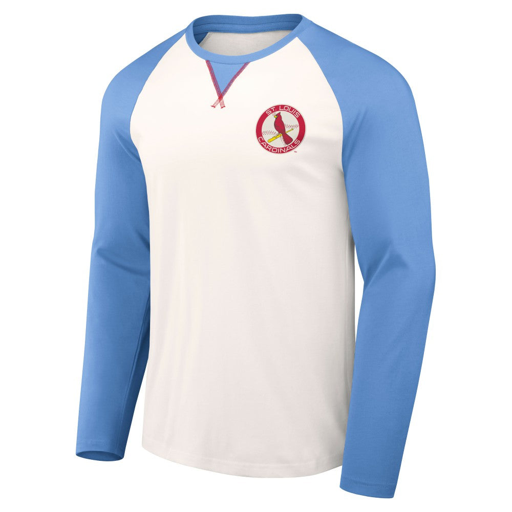 St. Louis Cardinals Darius Rucker Collection by Fanatics Team Color Raglan T-Shirt - White/Light Blue T-shirts
