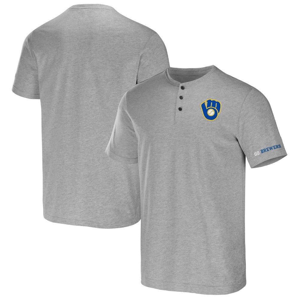 Milwaukee Brewers Darius Rucker Collection by Fanatics Henley T-Shirt - Heather Gray T-shirts