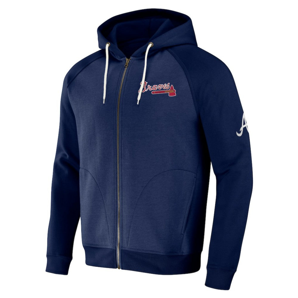 Atlanta Braves Darius Rucker Collection by Fanatics Raglan Full-Zip Hoodie - Navy Hoodies