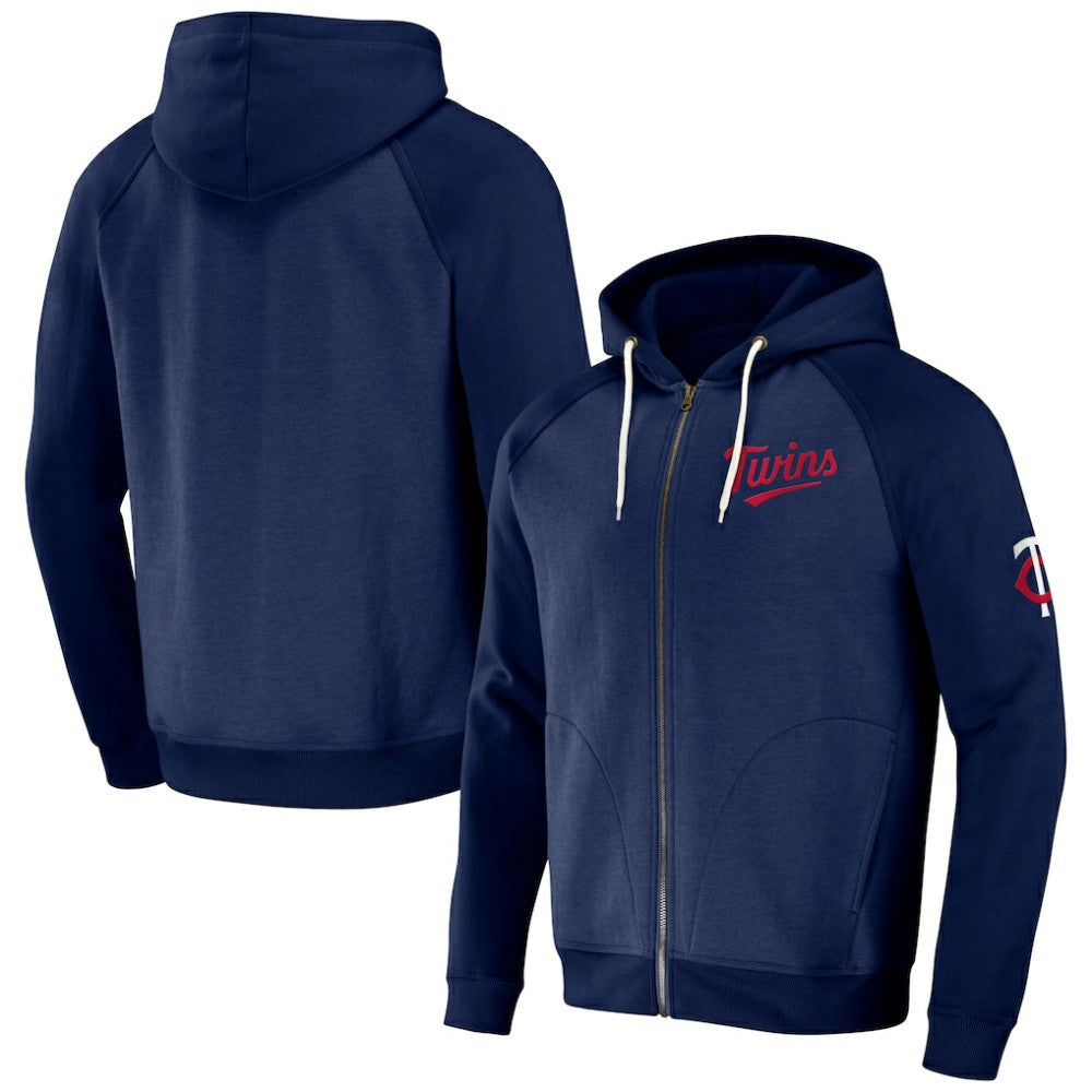Minnesota Twins Darius Rucker Collection by Fanatics Raglan Full-Zip Hoodie - Navy Hoodies