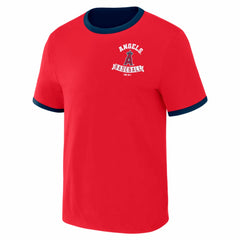Los Angeles Angels Darius Rucker Collection by Fanatics Two-Way Ringer Reversible T-Shirt - Red/Navy T-shirts