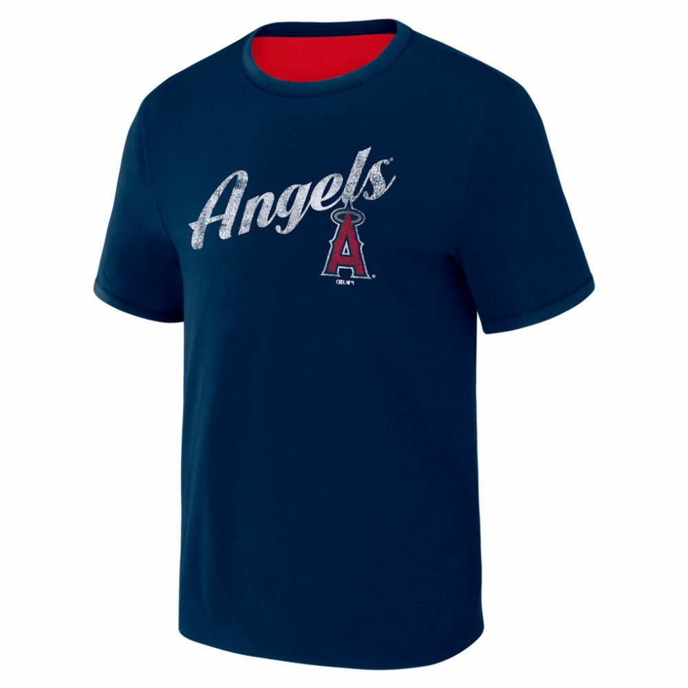 Los Angeles Angels Darius Rucker Collection by Fanatics Two-Way Ringer Reversible T-Shirt - Red/Navy T-shirts