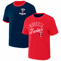 Minnesota Twins Darius Rucker Collection by Fanatics Two-Way Ringer Reversible T-Shirt - Navy/Red T-shirts