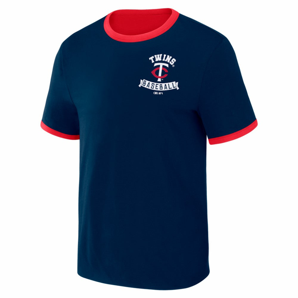 Minnesota Twins Darius Rucker Collection by Fanatics Two-Way Ringer Reversible T-Shirt - Navy/Red T-shirts