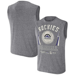 Colorado Rockies Darius Rucker Collection by Fanatics Relaxed-Fit Muscle Tank Top - Charcoal Tanks
